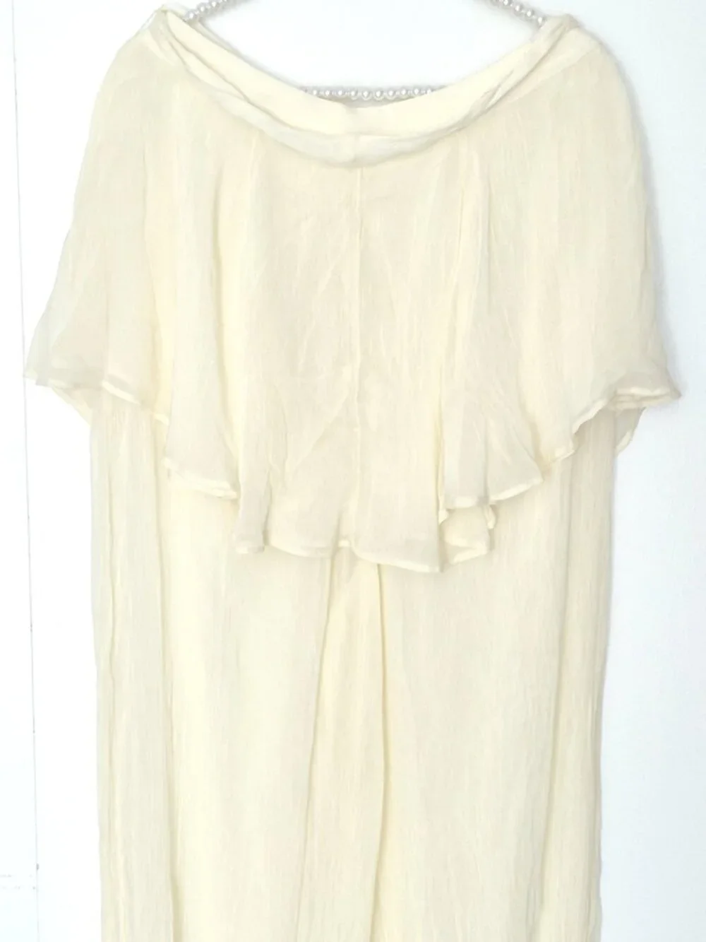 Free People Tongue Tied Sheer Balloon Pants Light Cream Color Size Large